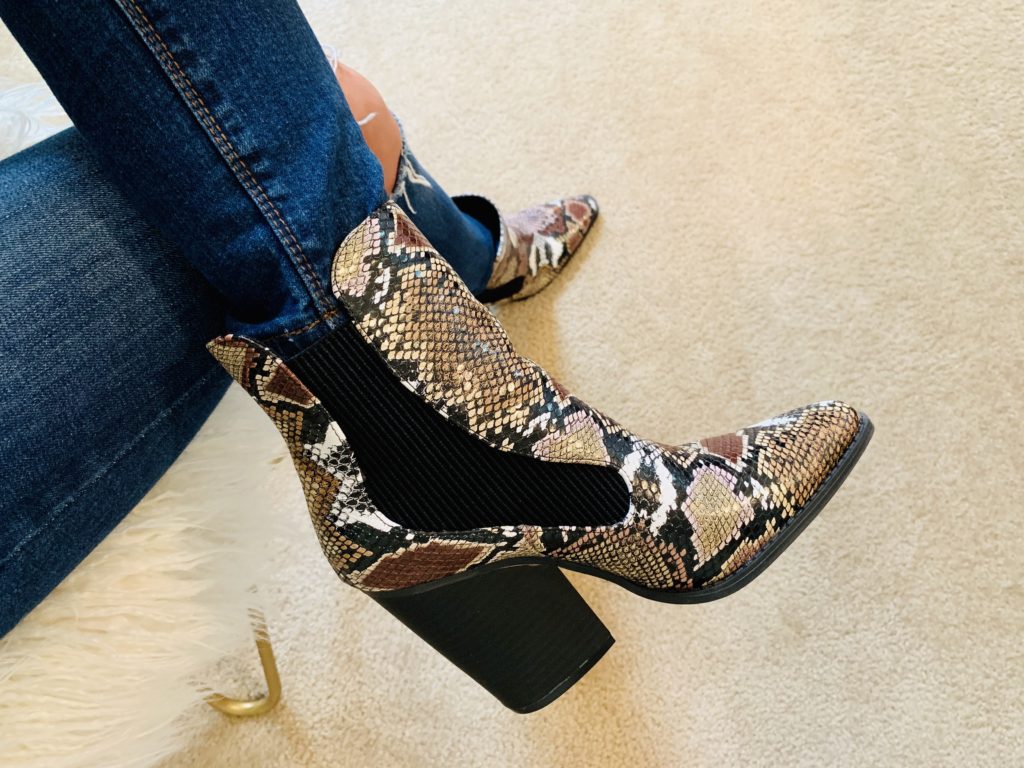 snakeskin booties dsw
